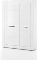 Highboard Bianco 42 - Weiß Mattlack / Weiß Hochglanz