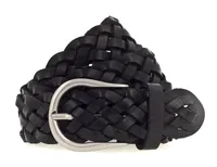 H.I.S 40mm Woven Leather Belt W95 Black