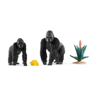 Schleich - Tierfiguren, Gorillas auf Futtersuche; 42382