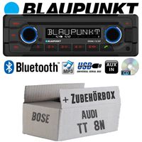 Autoradio Radio Blaupunkt Doha - Bluetooth CD MP3 USB - Einbauzubehör - Einbauset passend für Audi TT 8N Bose - justSOUND