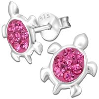 Ohrringe für Kinder Ohrstecker 925 Sterling Silber Panda s/w rosa lila SDO8164W