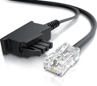 CSL - Internet Kabel Routerkabel - TAE-F Stecker auf RJ45 Stecker - 1m - Internetkabel - Router an die Telefondose, TAE - schwarz