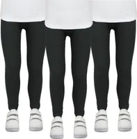 TupTam Mädchen Leggings Herbst Leggins Winterleggings Thermoleggins 3er Pack, Farbe: Schwarz, Größe: 146