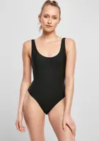 Dámské body Urban Classics Ladies Shiny Rib Body black - 4XL