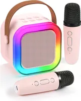 Karaoke Maschine Kinder mit 2 Karaoke Mikrofon Kinder,  Kinder Karaoke mit Mikrofon - Karaoke Anlage mit 2 Mikrofonen - Mini Karaoke Set Box - Geschen