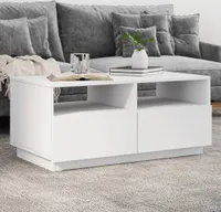 Couchtisch mit LED-Leuchten Weiß 90x49x40 cm