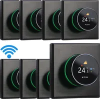 8X WIFI Smart termostat, digitální pokojový termostat LCD s barevnou obrazovkou Nástěnný termostat pro podlahové vytápění pro 3A ohřívač vody s podsvícením/teplotou/senzorem/časovou kalibrací teploty, černý