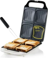 Sandwichtoaster XXL Snackmaker 4er Toaster Sandwichmaker mit Gabel 1800Watt