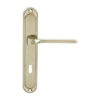 DOMINO Türgriff 72 Drückergarnitur BB-Buntbart Set | Türklinke für Zimmertür, Bürotür, Kellertür & Innentür | L-Form |aus Aluminium | Nickel | TIPO M9