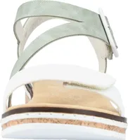 Rieker Damen Sandale Keilsandalette Klettverschluss V3660, Größe:39 EU, Farbe:Grün