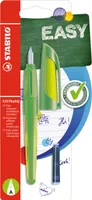 Schulfüller mit Anfänger-Feder A - STABILO EASYbuddy in limette/grün - Schreibfarbe blau (löschbar) - Einzelstift - inklusive Patrone