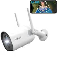 ieGeek 2K batteriebetriebene Outdoor-Überwachungskamera, WLAN-Außenkamera mit Farbnachtsicht, PIR-Bewegungsmelder, 2-Wege-Audio, ALexa, IP65