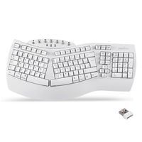 PERIXX PERIBOARD-612W DE, ergonomische Tastatur, Dualmodus, Funk/Bluetooth, Windows/Mac, weiß