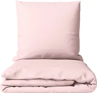 Mikrofaser Bettwäsche Set 135x200 cm Rosa Einfarbig mit Reißverschluss