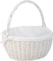 WANDERLUST DECO Runder Markkorb mit weißem Innenfutter 34x34x16-37h cm