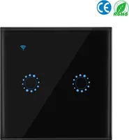 Drahtlose Schalter WiFi-Lichtschalter Smart Wall Kompatibel mit Alexa Echo Google Home Assistant Control APP Beruehrbares Lichtschalter-Telefon fuer iOS 2 Gang Smart Switch