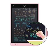LCD Schreibtafel Tablet 12-Zoll-Farbbildschirm mit Stift Zeichnen Schreiben Notizen hinterlassen Nachrichten für Kinder & Erwachsene, Rosa
