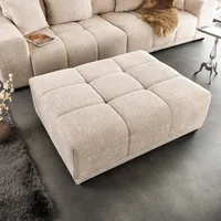 riess-ambiente Moderner Hocker ELEGANCIA 110cm champagner beige Bouclé Fußhocker Sitzhocker Sofahocker