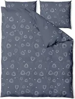Pościel, 100% bawełna, wysokiej jakości 140x200 Bloom Grey, delikatne kwiaty