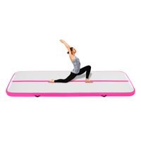 1x3m aufblasbar Yogamatte Set Gymnastikmatte mit Pumpe Trainingsmatte faltbar Fitnessmatte (rosa)