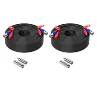 ZOSI 2X 30 Meter BNC Video Kabel Erweiterungskabel mit BNC RCA Adapter für CCTV Überwachungskamera System, Schwarz