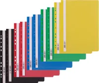 D.RECT 10 Stück Schnellhefter (2 Stück pro Farbe 5x2) | Pappschnellhefter A4 mit Lochung aus Kunststoff mit Transparentem Vorderdeckel | Plastik-Schnellhefter aus PP-Folie | Gelocht - Eurolochung