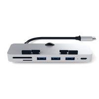 Satechi Type-C Clamp Hub Pro mit USB-C Datenanschluss/ Micro/SD Kartenlesegerät - Silber