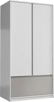 90 cm breiter Kleiderschrank mit 2 Türen | Farbe: Weiß