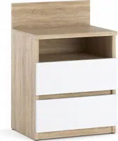 Nachttisch 40x59x32 - Nachttischschrank für Schlafzimmer - Nachtkommode mit Schubladen - Beistellschrank - Schlafzimmer Nachttisch Eiche Sonoma Weiß