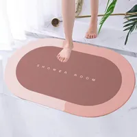Badematte Rutschfester Badezimmer Teppich, Absorbierender Badteppich Badvorleger, 40x60cm Rosa