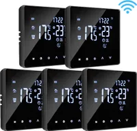 5X Tuya WiFi Smart Raumthermostate fußbodenheizung Warmwasserbereitung Thermostat Temperaturregler, App-Steuerung 3A - Schwarz
