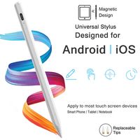 Bleistift-Stylus für iPad, iPhone, Samsung Galaxy, Tablet, Telefon, Stift, kapazitiver Bildschirm（Weiß）