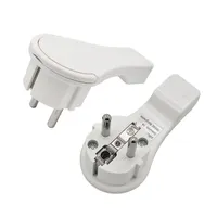 2 x Schutzkontakt Winkelstecker weiss extraflach mit Bügel