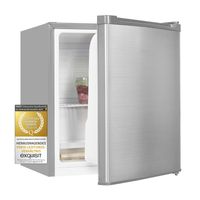 Exquisit Mini Kühlschrank KB05-V-040E inoxlookPV | 40 l Nutzinhalt | Edelstahloptik
