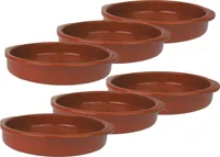 6er Set - Mediterrane Tapasschale - Rund aus Ton, pflegeleicht (6 Stück Ø12cm)