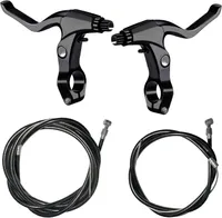 4 Stück Fahrrad-Bremszubehör inklusive 2 Pack Aluminium-Legierung Bremshebel Lenker und 2 Pack Bremskabel (Vorder-und Hinterradbremse Kabel