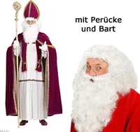 Nikolaus Kostüm Bischof Weihnachten Gr L/XL +  Perücke - Bart