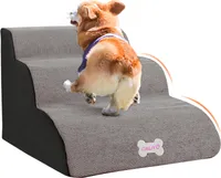 Hundetreppe 3 Schichten Haustiertreppe Hundetreppe Katzentreppe, für Kleine Hunde Welpe Katzen aus Sofa Bett rutschfest