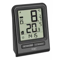 TFA Dostmann Prisma Funk-Thermometer, Außentemperatur, Innentemperatur, Tendenzpfeile, Höchst- und Tiefstwerte, L 67 x B 35 x H 93 mm