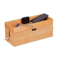 relaxdays Kabelbox aus Bambus