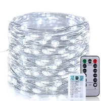 10M 100 LED White Copper Wire Fairy Lights Battery Waterproof 8 Modes Timer Indoor Fairy Lights Garden Patio Party Wedding Christmas Decoration