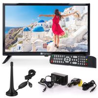 RED OPTICUM 19 Zoll (48cm) TV LE19T30921 - inkl. KFZ Adapter und DVB-T Antenne - Camping Fernseher 12V / 230V Betrieb mit Triple Tuner (DVB-C/-S2/-T2) CI+ Steckplatz USB 2.0 HDMI PVR-Funktion