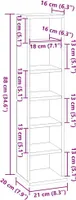 vidaXL CD-Schrank Schwarz 21x20x88 cm Holzwerkstoff