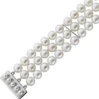 Perlenarmband Silber 835 Akoyaperlen Antikschmuck 16