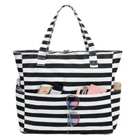 Strandtasche Große Wasserdichte Strandtasche mit Reißverschluss,Faltbare Leichte Badetasche mit Mehreren Taschen Beach Bag Tote Bag für Strand, Reisen