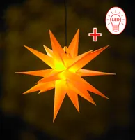 LED Weihnachtsstern 3D GELB XXL 18 Zacken 100 cm INKL. LED-LEUCHTMITTEL (auswechselbar) Faltstern Außenstern Adventsstern wetterfest für außen und innen 4m Kabel