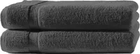 2 Badetücher anthrazit grau 100x150 cm Set Baumwolle Frottee Badetuch groß XXL