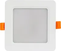 Downlight Einbau/Aufputz 120mm Deckenleuchte 9 Watt 830lm (3000K warmweiß) mit Quadratischer Aufputz Rahmen