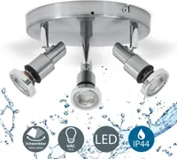 Stropné bodové svietidlo - 14,4 W, 1200 lm, LED, otočné, IP44, teplá biela, matný nikel