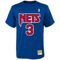 T-shirt Mitchell & Ness New Jersey Nets # 3 Drazen Petrovic Name & Number  Tee royal